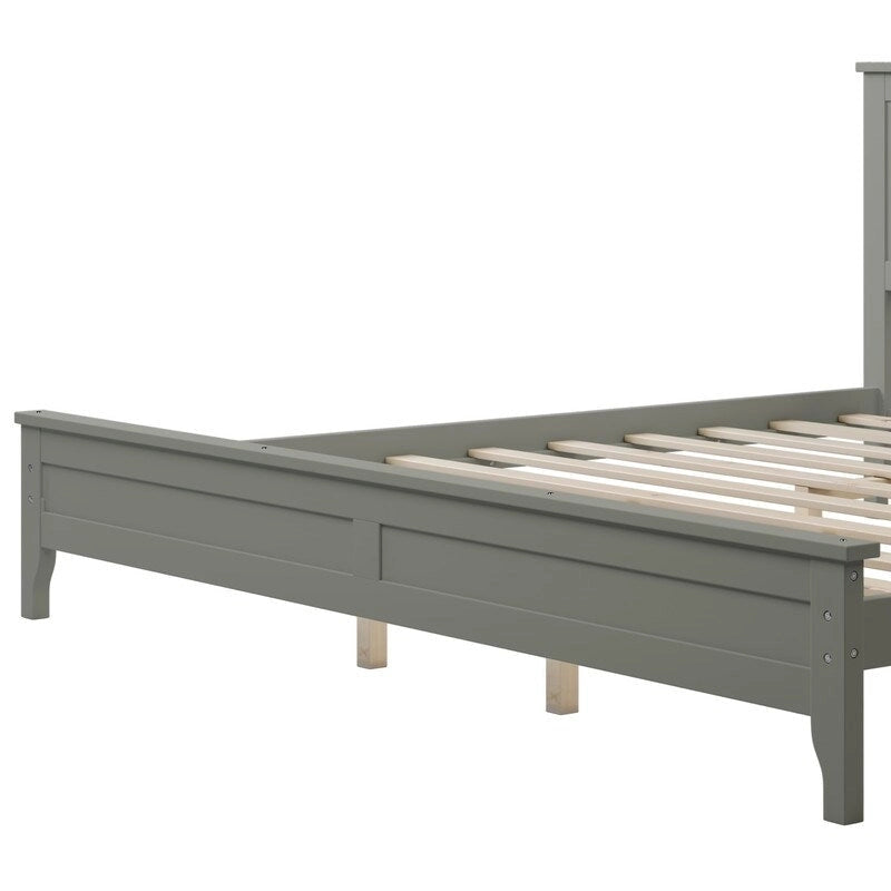 Modern King Bed Frame with Headboard and Footboard, King Size Platform Bed with Wood Slats Support