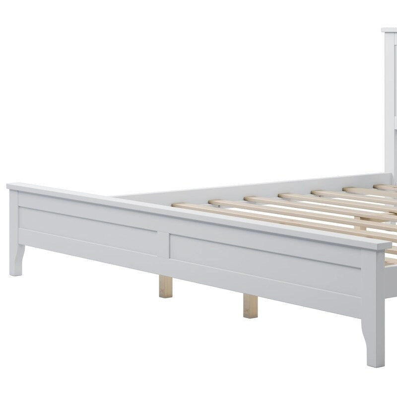 Modern King Bed Frame with Headboard and Footboard, King Size Platform Bed with Wood Slats Support