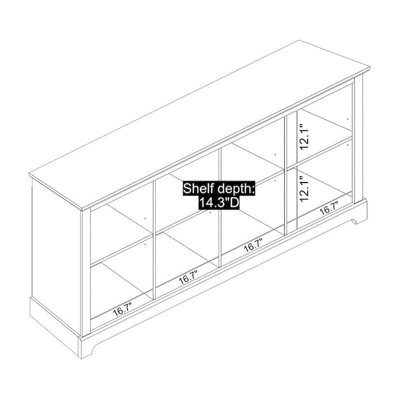 GALANO Calidia 68.2 in. Grey Stone 4-Door Wide TV Stand for TVs up to 75 in. - 68.2 L x 17.1 W x 29.3 H
