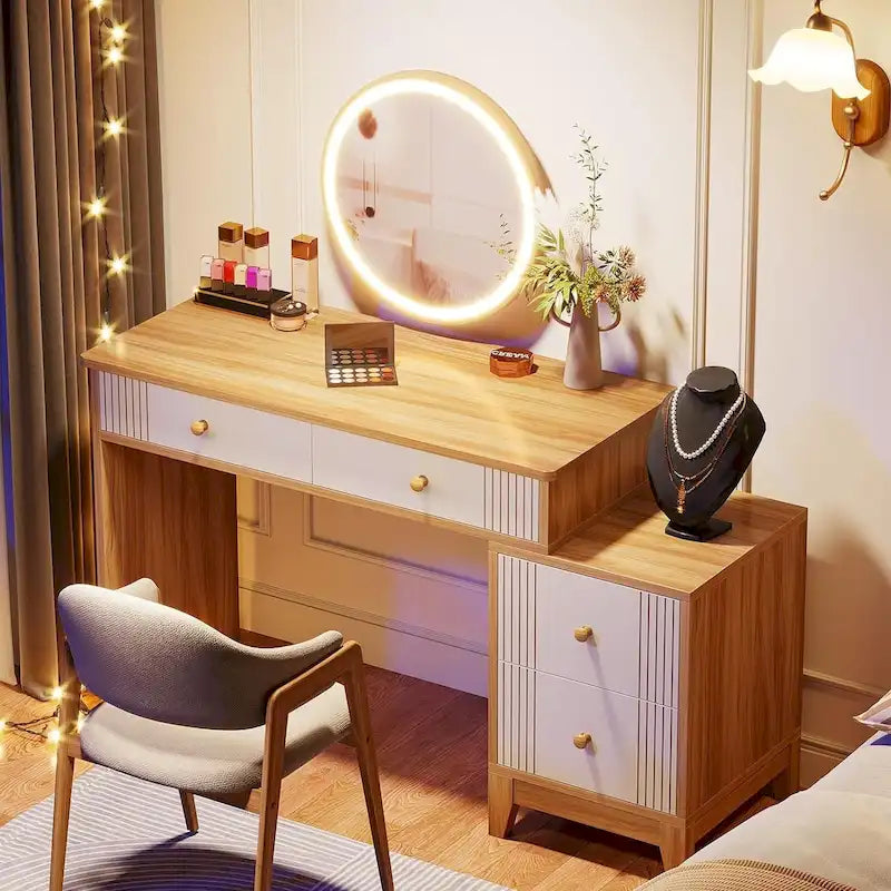 51-Inch Makeup Vanity Table with 4 Large Drawers