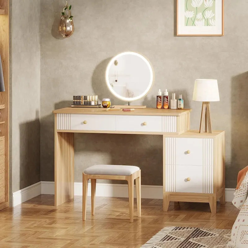 51-Inch Makeup Vanity Table with 4 Large Drawers