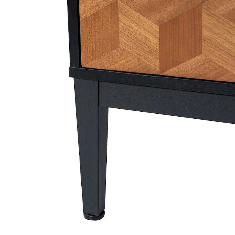 Apakah Modern 25 Tall 2-Drawer Nightstand with Charging Station and Adjustable Legs Set of 2 by HULALA HOME