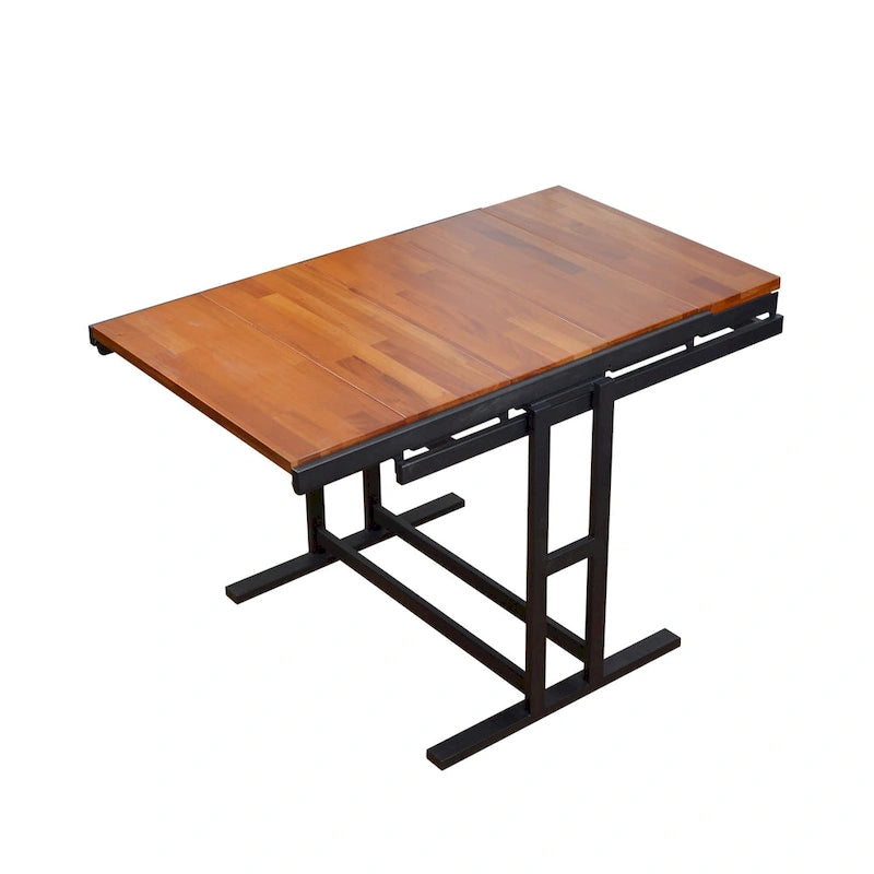 Sold Wood Transforming Table/Convertible Shelf Table for Small Spaces /Multipurpose Shelf Display Rack