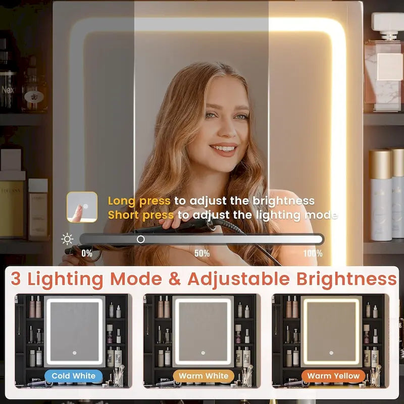 Vanity Desk with Unique Jewelry Hooks and Hidden Storage Space