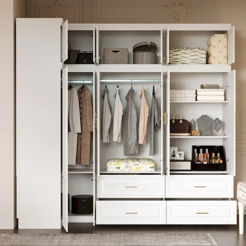 Closet Organizatin Armoires Wardrobes Hanging 4 Drawers Large Storage