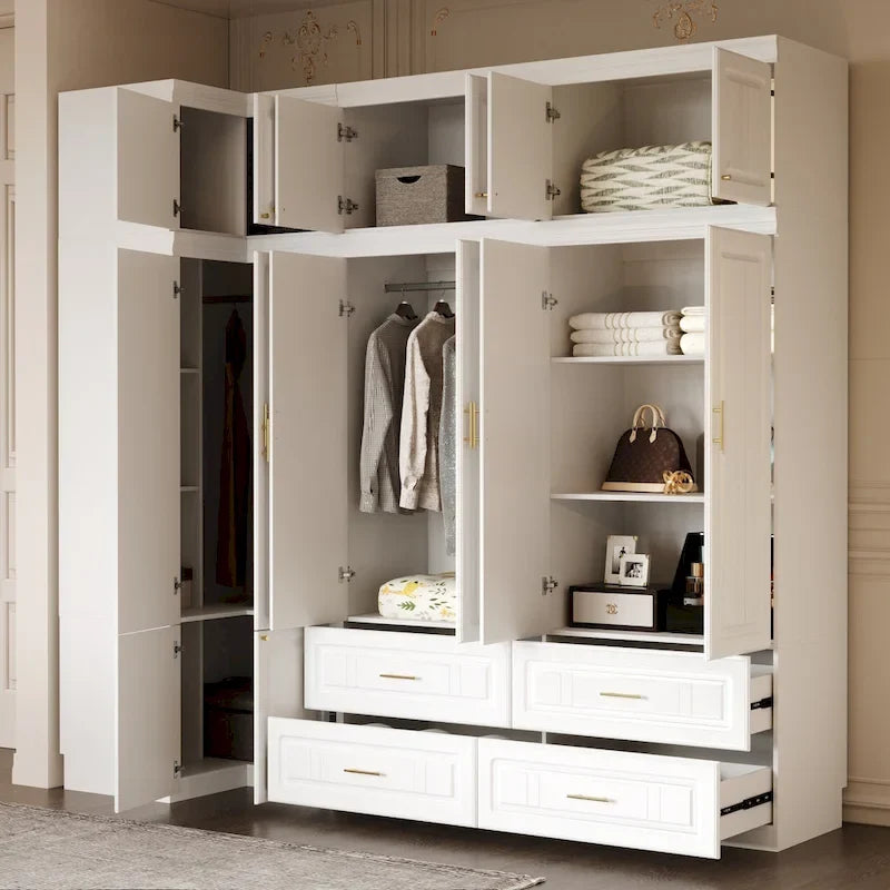Closet Organizatin Armoires Wardrobes Hanging 4 Drawers Large Storage