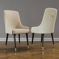 Modern PU Leather Set of 2 Dining Chairs with Metal Legs - 17 x17 x36