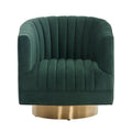SAFAVIEH Couture Matejka Swivel Channel Tufted Barrel Chair - 28  W x 31  L x 30  H - 28Wx31Dx30H