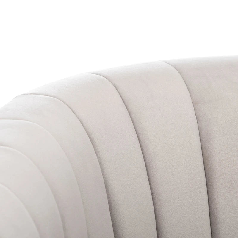 SAFAVIEH Couture Matejka Swivel Channel Tufted Barrel Chair - 28  W x 31  L x 30  H - 28Wx31Dx30H