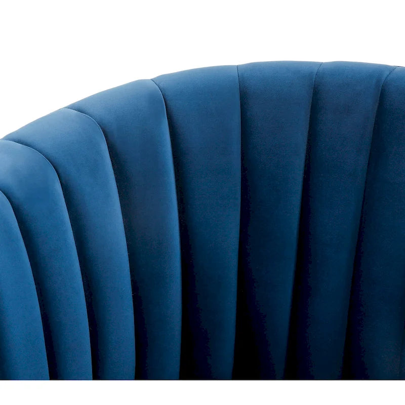SAFAVIEH Couture Matejka Swivel Channel Tufted Barrel Chair - 28  W x 31  L x 30  H - 28Wx31Dx30H