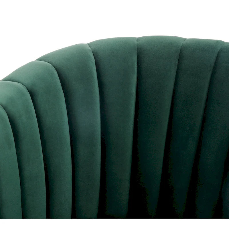 SAFAVIEH Couture Matejka Swivel Channel Tufted Barrel Chair - 28  W x 31  L x 30  H - 28Wx31Dx30H