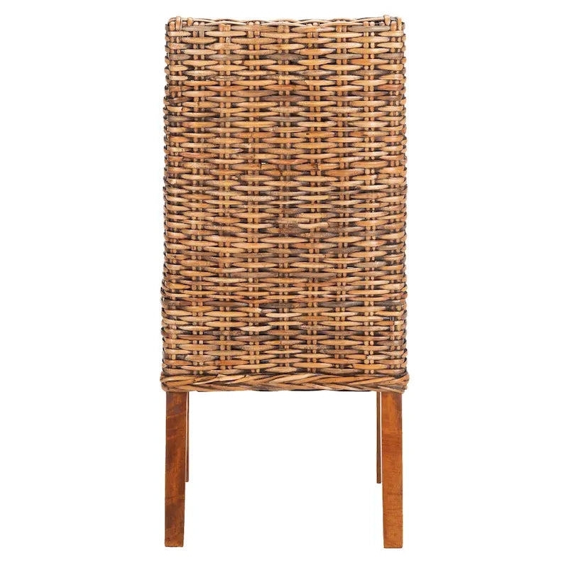 SAFAVIEH Charolette Indoor Wicker Brown Sloping Arm Chairs (Set of 2) - 20  x 24  x 39  - 20Wx24Dx39H