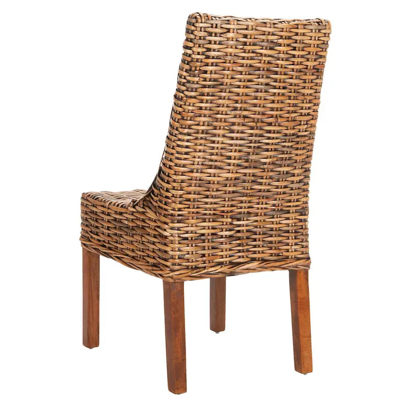 SAFAVIEH Charolette Indoor Wicker Brown Sloping Arm Chairs (Set of 2) - 20  x 24  x 39  - 20Wx24Dx39H