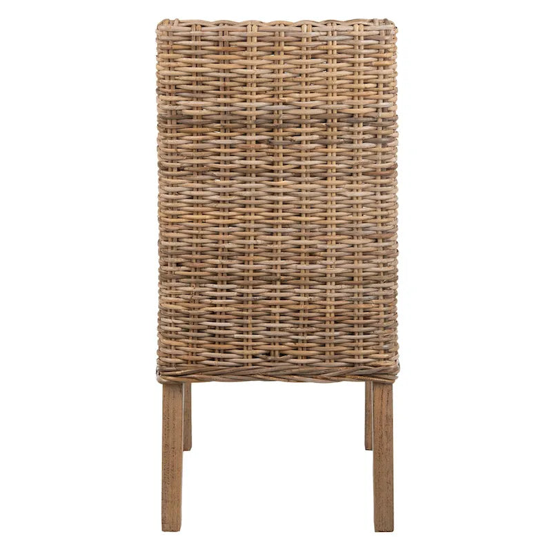 SAFAVIEH Charolette Indoor Wicker Brown Sloping Arm Chairs (Set of 2) - 20  x 24  x 39  - 20Wx24Dx39H