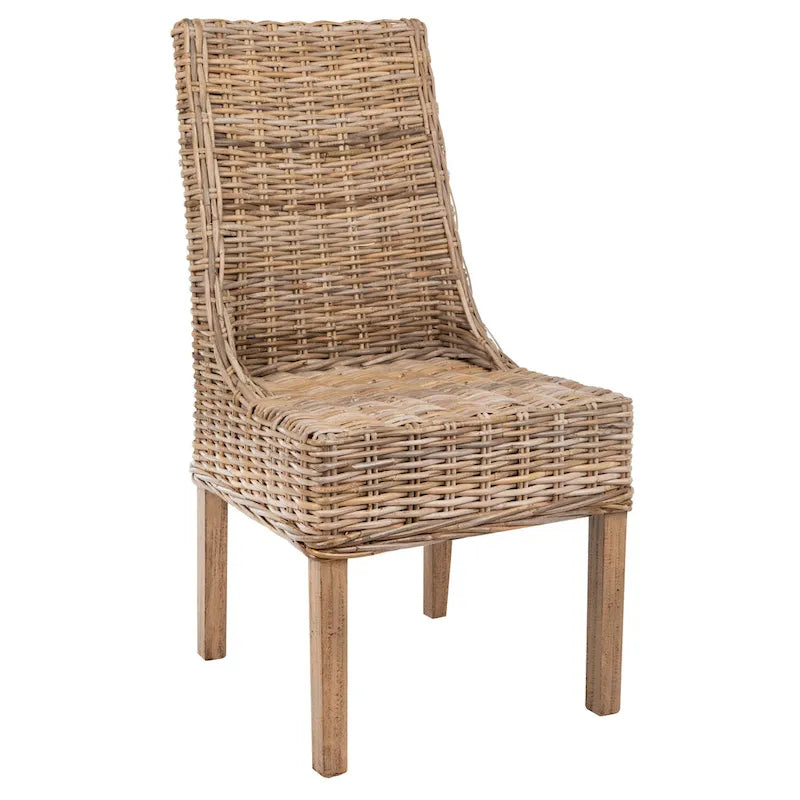 SAFAVIEH Charolette Indoor Wicker Brown Sloping Arm Chairs (Set of 2) - 20  x 24  x 39  - 20Wx24Dx39H