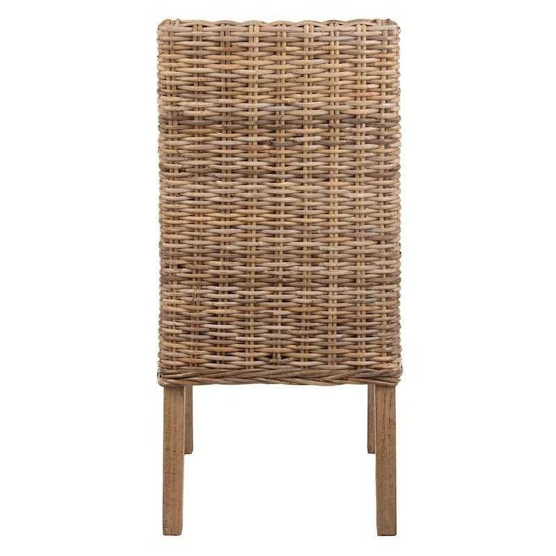 SAFAVIEH Charolette Indoor Wicker Brown Sloping Arm Chairs (Set of 2) - 20  x 24  x 39  - 20Wx24Dx39H