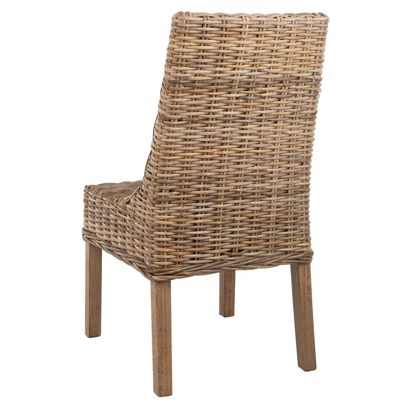 SAFAVIEH Charolette Indoor Wicker Brown Sloping Arm Chairs (Set of 2) - 20  x 24  x 39  - 20Wx24Dx39H