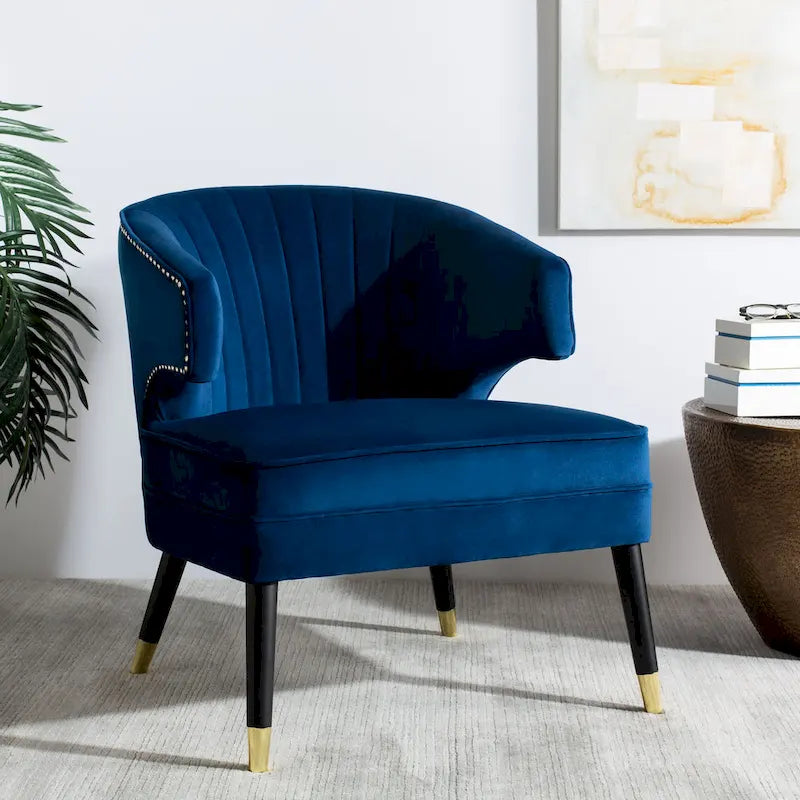SAFAVIEH Amalia Velvet Wingback Accent Chair - 26.8  x 28  x 31.9  - 27Wx28Dx32H