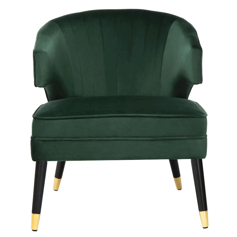 SAFAVIEH Amalia Velvet Wingback Accent Chair - 26.8  x 28  x 31.9  - 27Wx28Dx32H