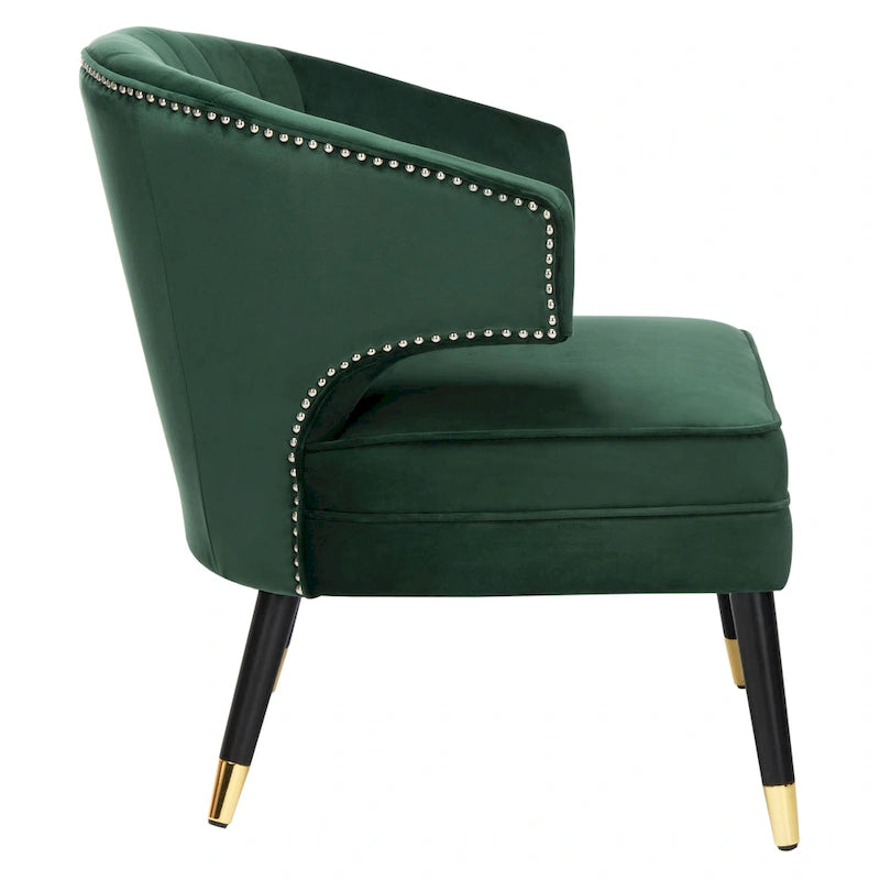 SAFAVIEH Amalia Velvet Wingback Accent Chair - 26.8  x 28  x 31.9  - 27Wx28Dx32H