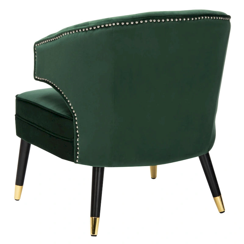 SAFAVIEH Amalia Velvet Wingback Accent Chair - 26.8  x 28  x 31.9  - 27Wx28Dx32H