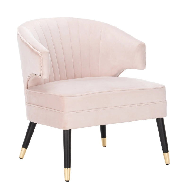 SAFAVIEH Amalia Velvet Wingback Accent Chair - 26.8  x 28  x 31.9  - 27Wx28Dx32H