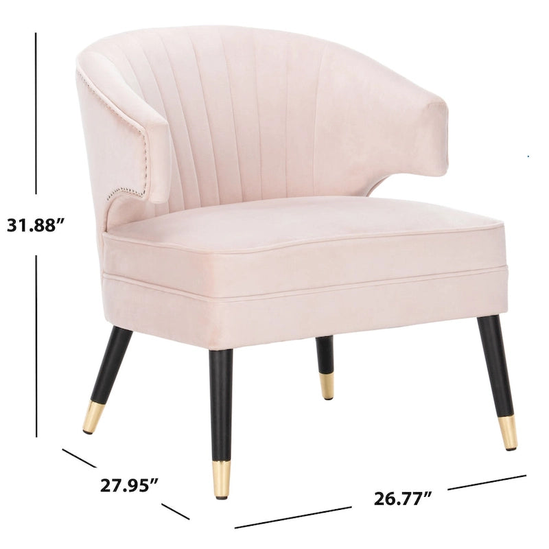 SAFAVIEH Amalia Velvet Wingback Accent Chair - 26.8  x 28  x 31.9  - 27Wx28Dx32H