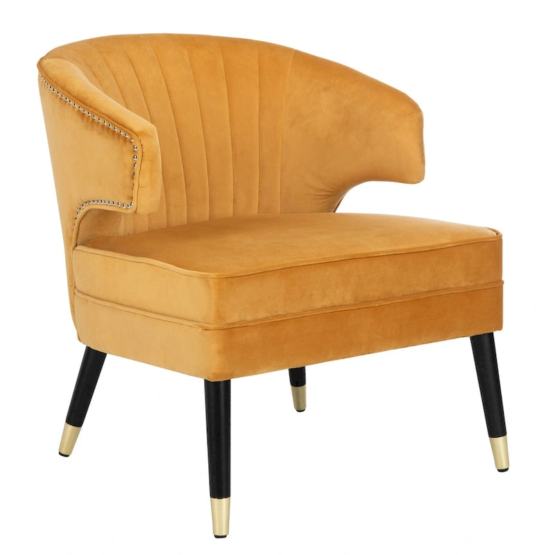 SAFAVIEH Amalia Velvet Wingback Accent Chair - 26.8  x 28  x 31.9  - 27Wx28Dx32H