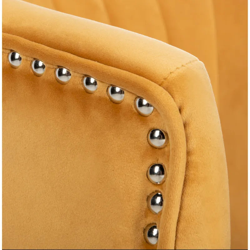 SAFAVIEH Amalia Velvet Wingback Accent Chair - 26.8  x 28  x 31.9  - 27Wx28Dx32H