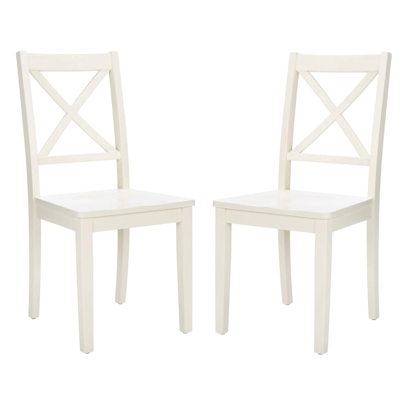 SAFAVIEH Lulla Farmhouse x-Back Dining Chair (Set of 2) - 18.4  W x 19.9  L x 37  H - 18Wx20Dx37H