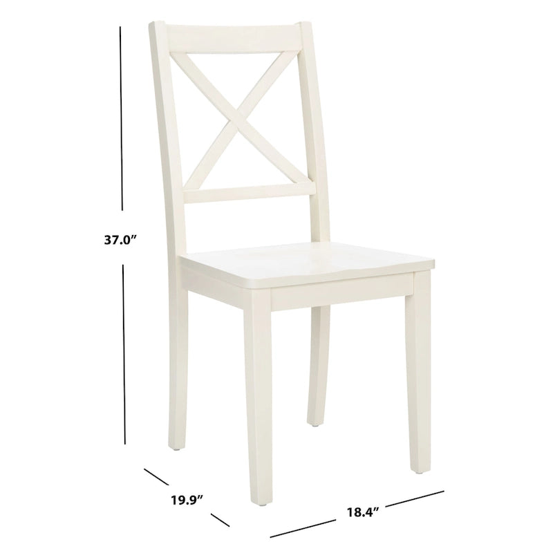 SAFAVIEH Lulla Farmhouse x-Back Dining Chair (Set of 2) - 18.4  W x 19.9  L x 37  H - 18Wx20Dx37H