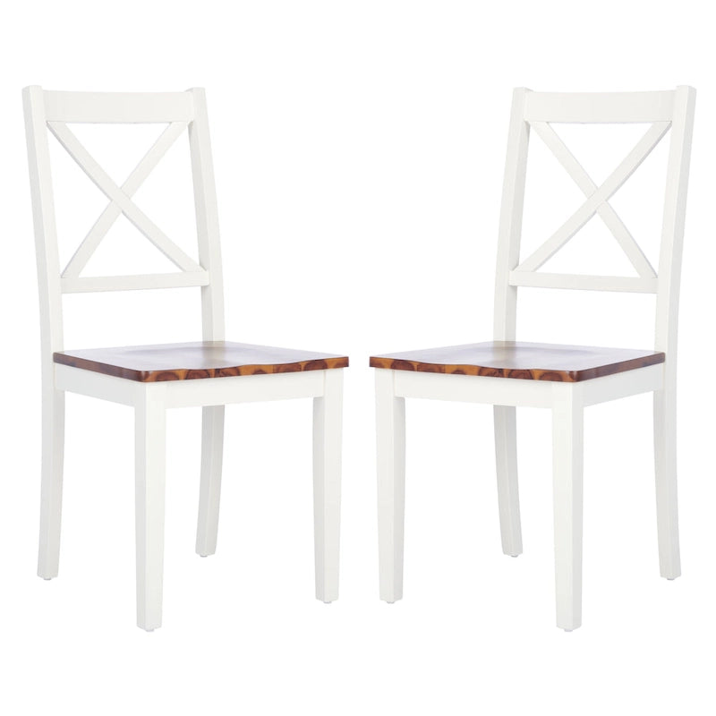 SAFAVIEH Lulla Farmhouse x-Back Dining Chair (Set of 2) - 18.4  W x 19.9  L x 37  H - 18Wx20Dx37H