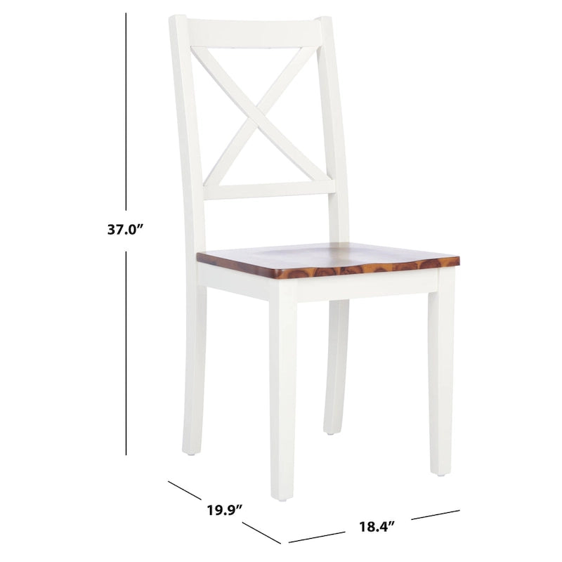 SAFAVIEH Lulla Farmhouse x-Back Dining Chair (Set of 2) - 18.4  W x 19.9  L x 37  H - 18Wx20Dx37H