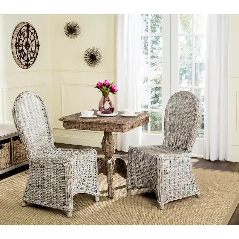 SAFAVIEH Manolica White Washed Dining Chair (Set of 2) - 19.5  x 26  x 40.5  - 20Wx26Dx41H