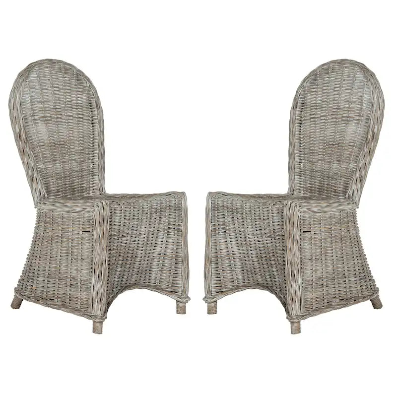 SAFAVIEH Manolica White Washed Dining Chair (Set of 2) - 19.5  x 26  x 40.5  - 20Wx26Dx41H