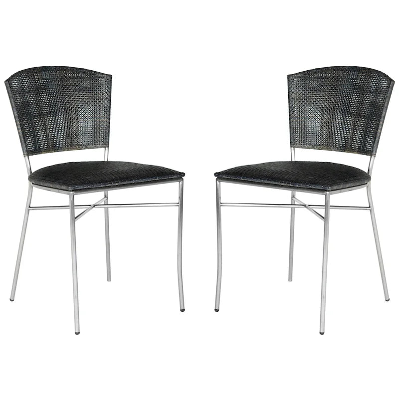 SAFAVIEH Iroda Black Dining Chair (Set of 2) - 17.5 x21.8 x33.3  - 18Wx22Dx33H