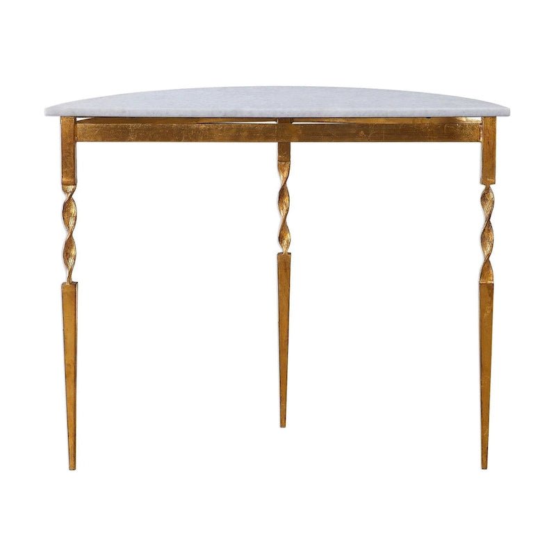 Uttermost Imelda 40  Long Marble Top Iron Console Table