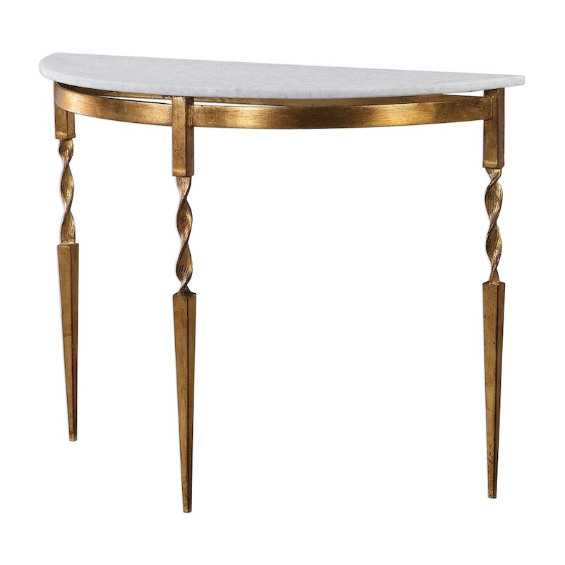 Uttermost Imelda 40  Long Marble Top Iron Console Table