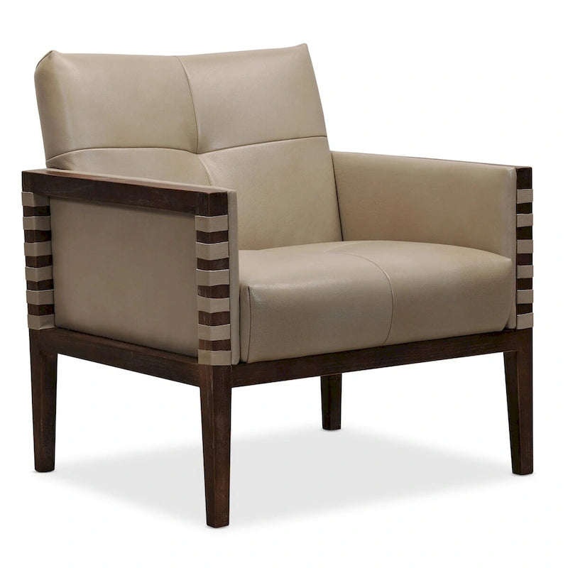 Hooker Furniture Carverdale 31 Wide Wood Framed Leather Upholstered