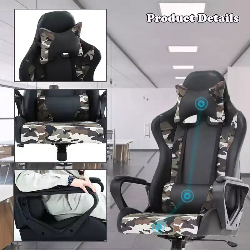 FDW Office Chair Gaming Chair Desk Chair Executive Chair with Lumbar Support Adjustable Stool Swivel Rolling Computer Chair