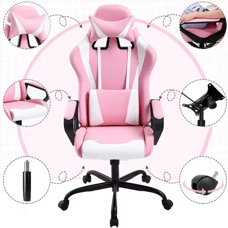 FDW Office Chair Gaming Chair Desk Chair Executive Chair with Lumbar Support Adjustable Stool Swivel Rolling Computer Chair