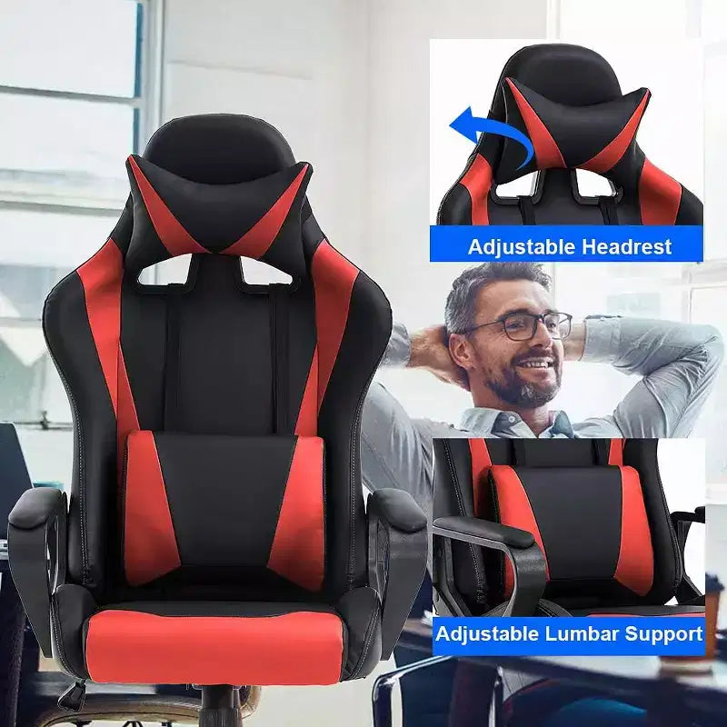 FDW Office Chair Gaming Chair Desk Chair Executive Chair with Lumbar Support Adjustable Stool Swivel Rolling Computer Chair