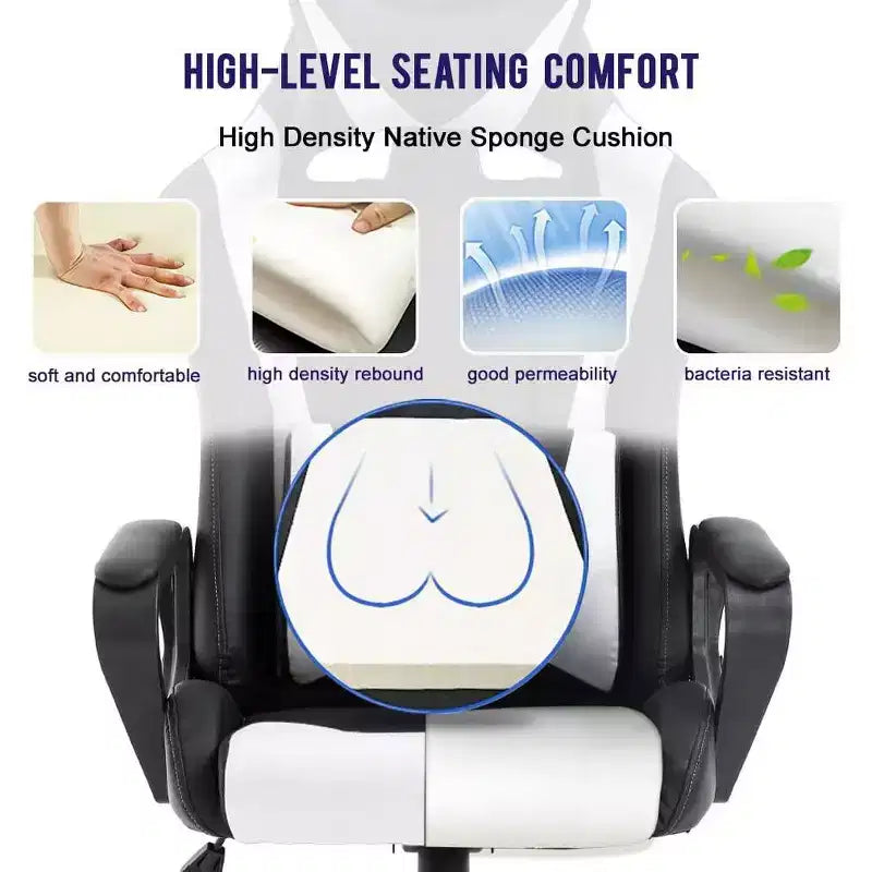 FDW Office Chair Gaming Chair Desk Chair Executive Chair with Lumbar Support Adjustable Stool Swivel Rolling Computer Chair