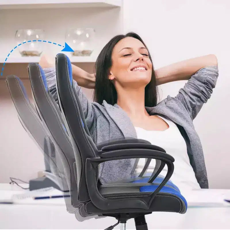 Chaise de bureau FDW Chaise de jeu pour PC Chaise de bureau pas chère en cuir PU Fauteuil de direction pour ordinateur Support lombaire pour femmes et hommes