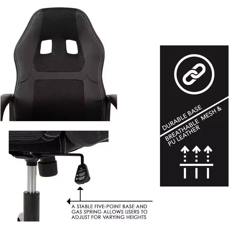 Chaise de bureau FDW Chaise de jeu pour PC Chaise de bureau pas chère en cuir PU Fauteuil de direction pour ordinateur Support lombaire pour femmes et hommes