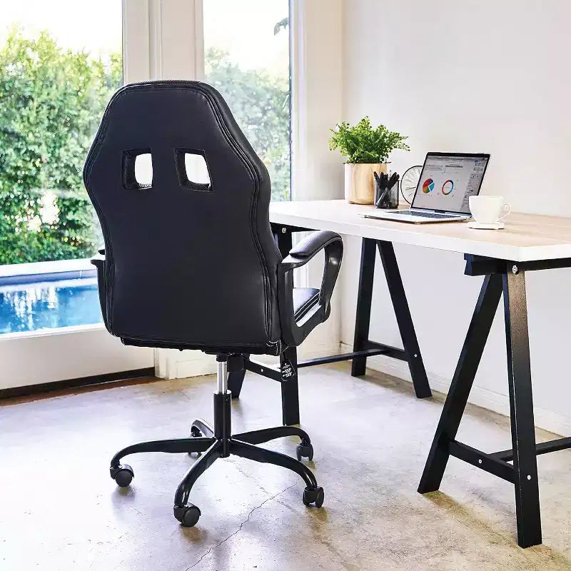 Chaise de bureau FDW Chaise de jeu pour PC Chaise de bureau pas chère en cuir PU Fauteuil de direction pour ordinateur Support lombaire pour femmes et hommes