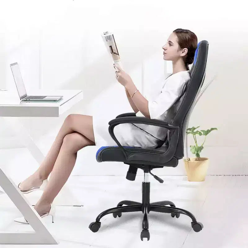 Chaise de bureau FDW Chaise de jeu pour PC Chaise de bureau pas chère en cuir PU Fauteuil de direction pour ordinateur Support lombaire pour femmes et hommes