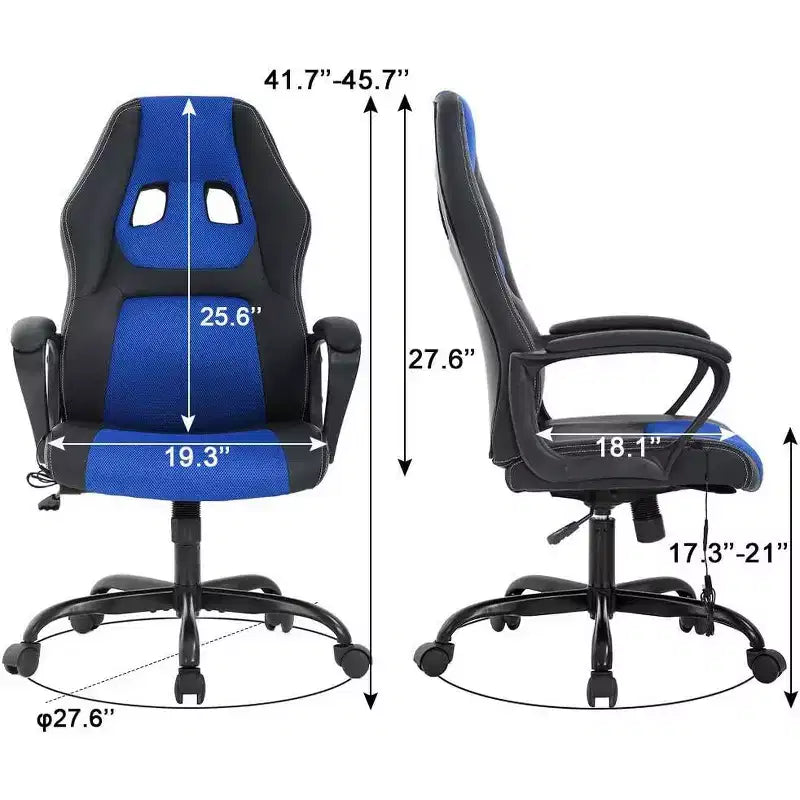 FDW Racing Gaming Chair Home Office Chair Ergonomic Desk Chair Massage PU Leather Computer Chair with Lumbar Support Headrest Armrest