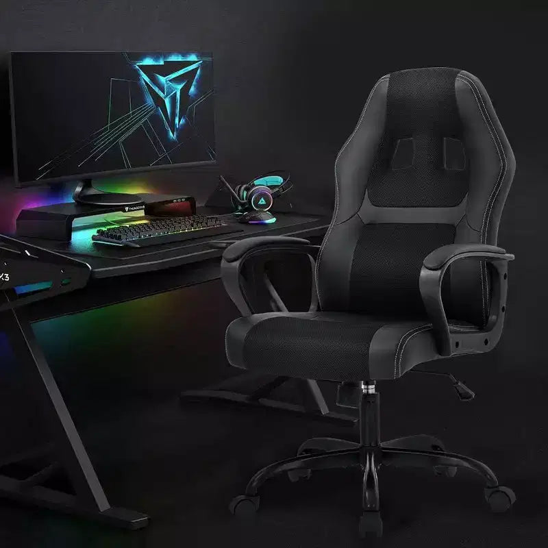 FDW Racing Gaming Chair Home Office Chair Ergonomic Desk Chair Massage PU Leather Computer Chair with Lumbar Support Headrest Armrest