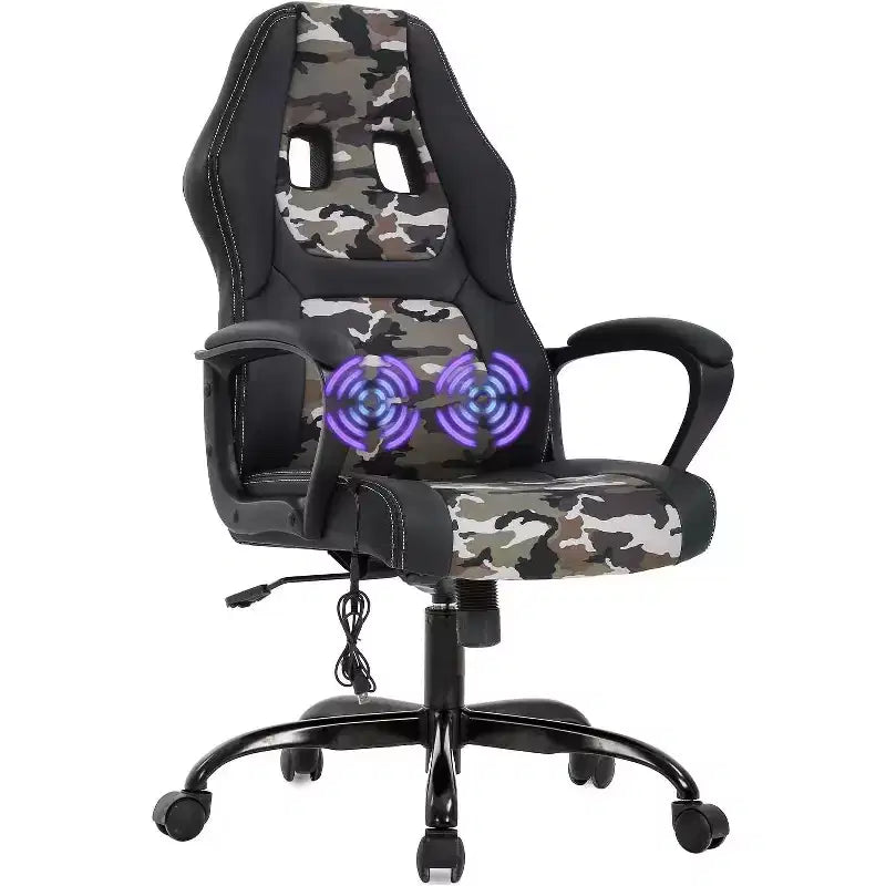 FDW Racing Gaming Chair Home Office Chair Ergonomic Desk Chair Massage PU Leather Computer Chair with Lumbar Support Headrest Armrest